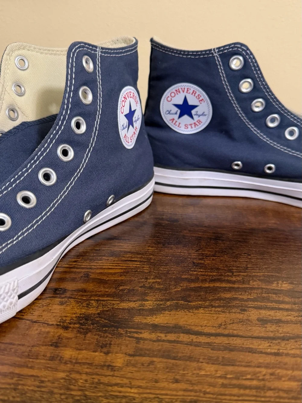 Converse Navy Blue High Top Sneakers - size 7.5